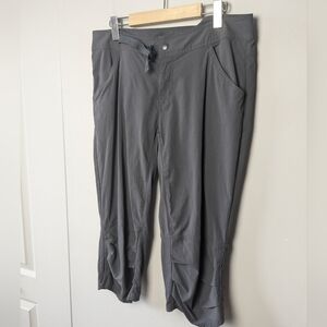 PRANA Nylon Outdoor Pants Size 12 Knee Lenght Dark Gray Color